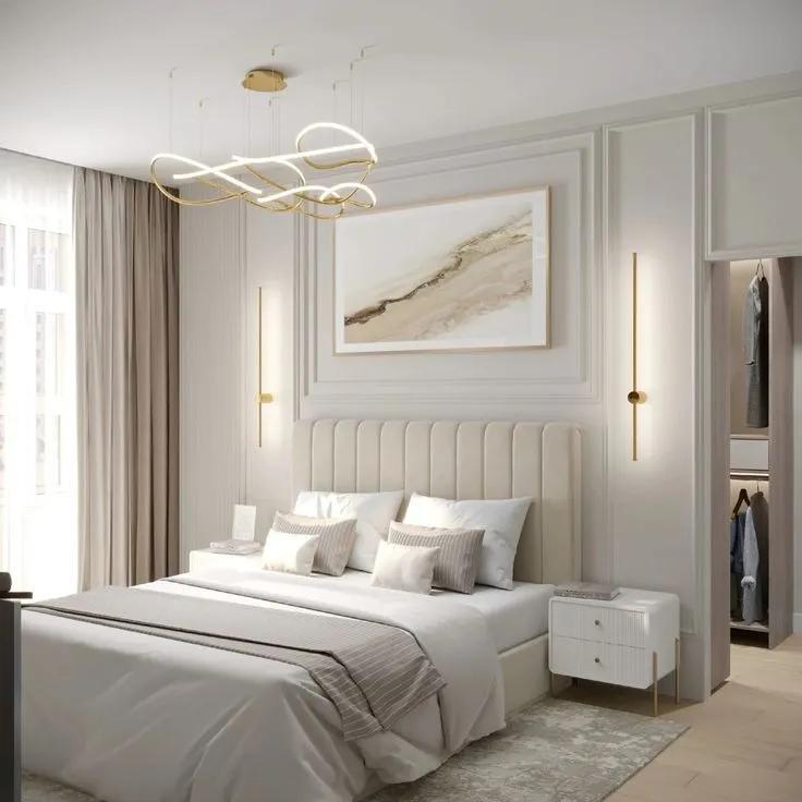 Como Montar uma Cama Posta e Transformar seu Quarto com Estilo cama posta look moderno e sofisticada em tons neutros com cabeceira estofada e decoração minimalista