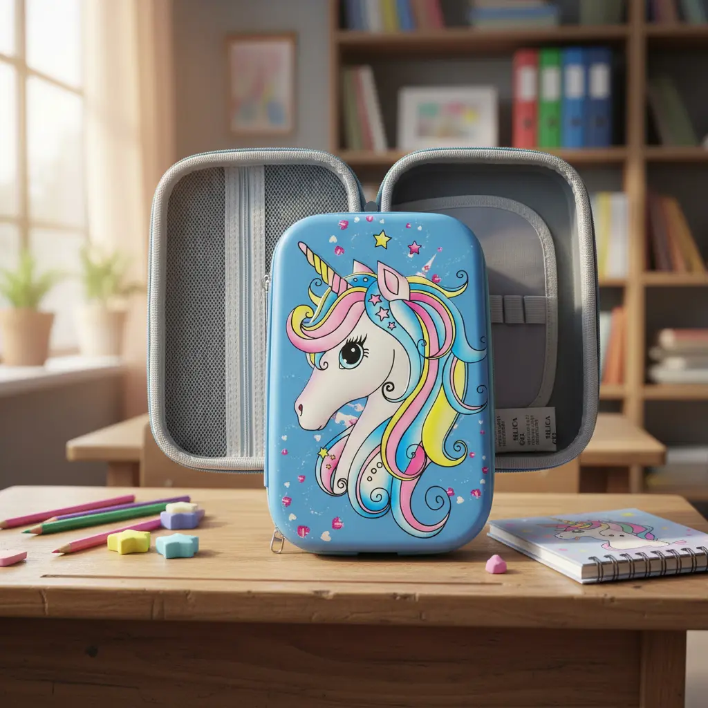 Organizador de material escolar com divisórias