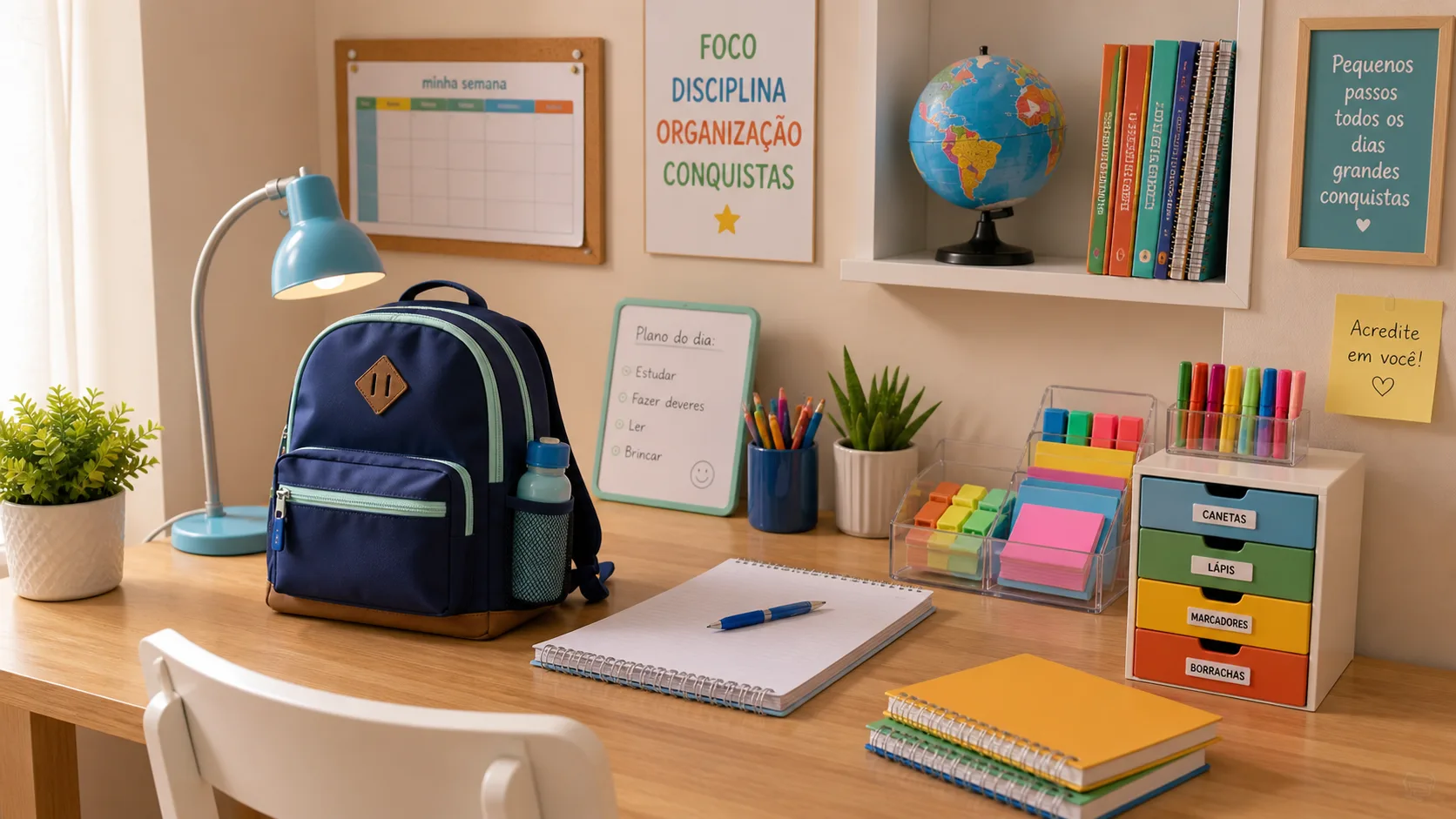 Organização com Filhos em Casa: Soluções que Funcionam de Verdade Mochila e material escolar organizados