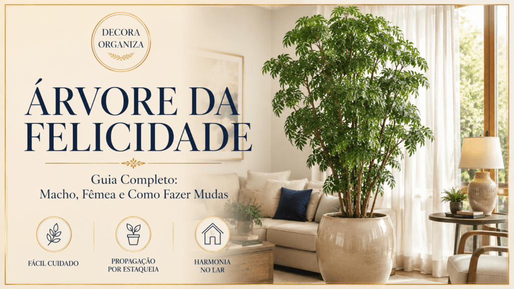 Árvore da Felicidade macho e fêmea em vaso de cerâmica