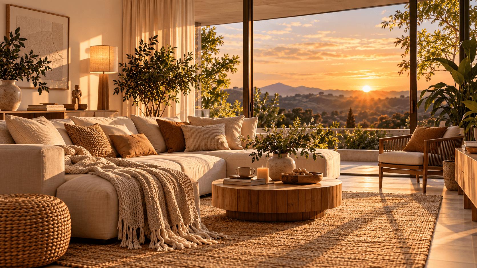 Minimalismo Quente na Decoração: Como Criar uma Casa Aconchegante com Menos Coisas Sala aconchegante decorada no estilo minimalismo quente