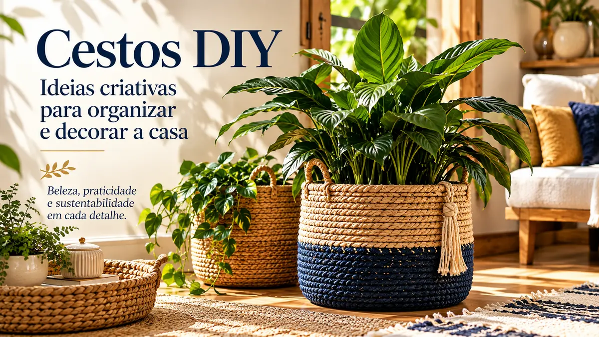 Cestos DIY: ideias criativas para organizar e decorar a casa Cestos DIY artesanais para organizar e decorar a casa