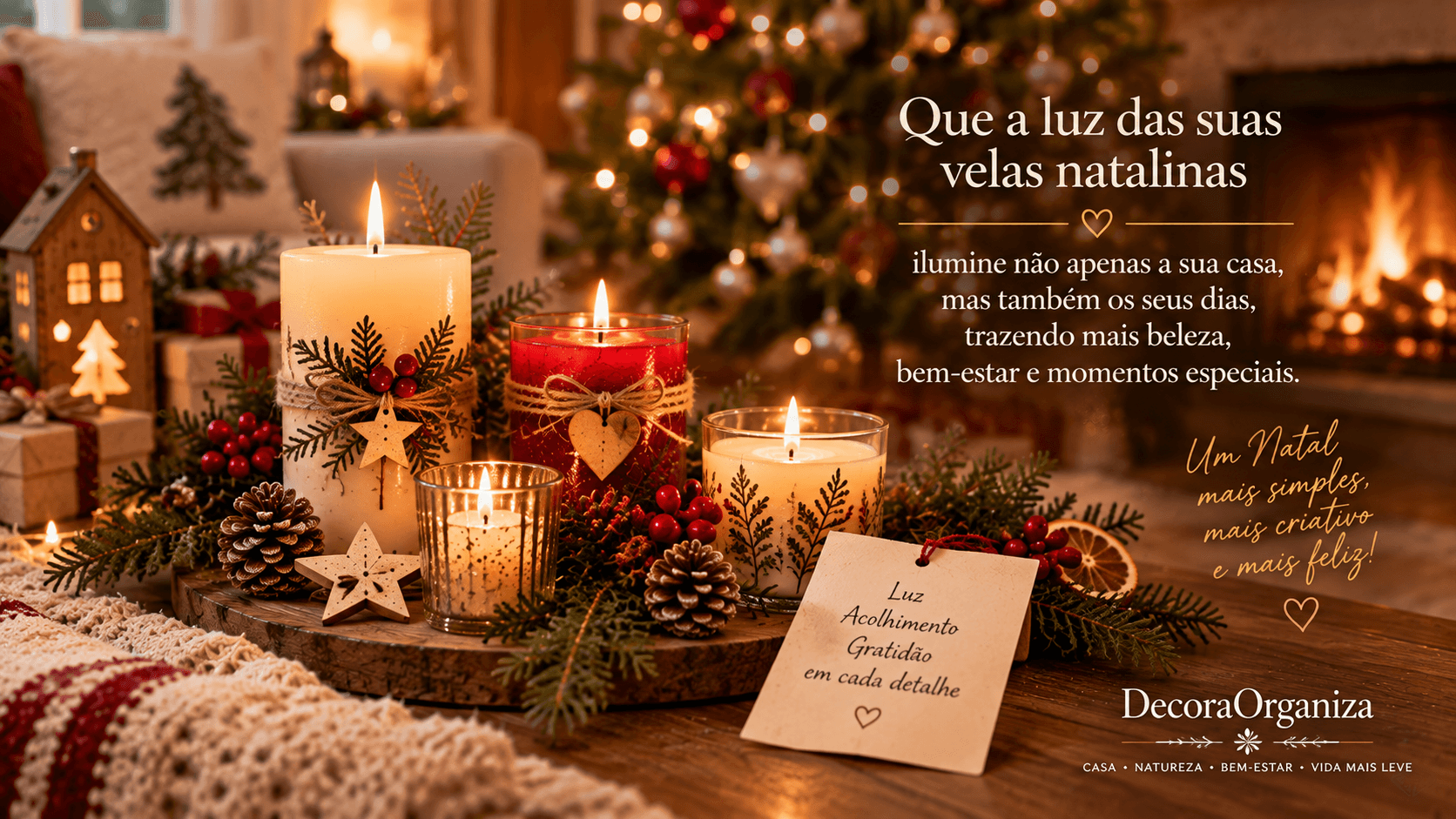 Velas Artesanais de Natal: Como Fazer, Decorar e Usar na Ceia Velas natalinas acesas criando uma atmosfera acolhedora e inspiradora