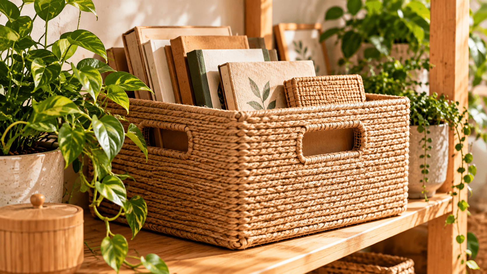 Cestos DIY: ideias criativas para organizar e decorar a casa Cesto DIY feito com caixa de papelão revestida