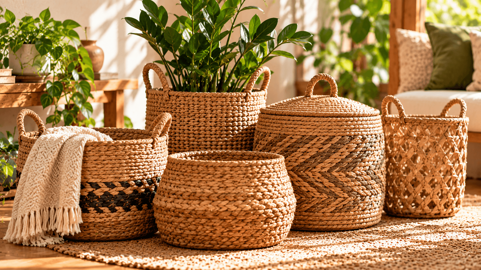 Cestos DIY: ideias criativas para organizar e decorar a casa Cestos artesanais de fibras naturais na decoração