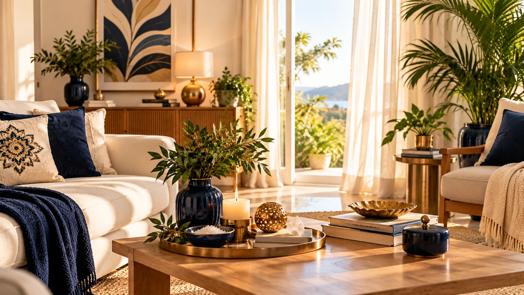 Ambiente de casa renovado após ritual de limpeza energética