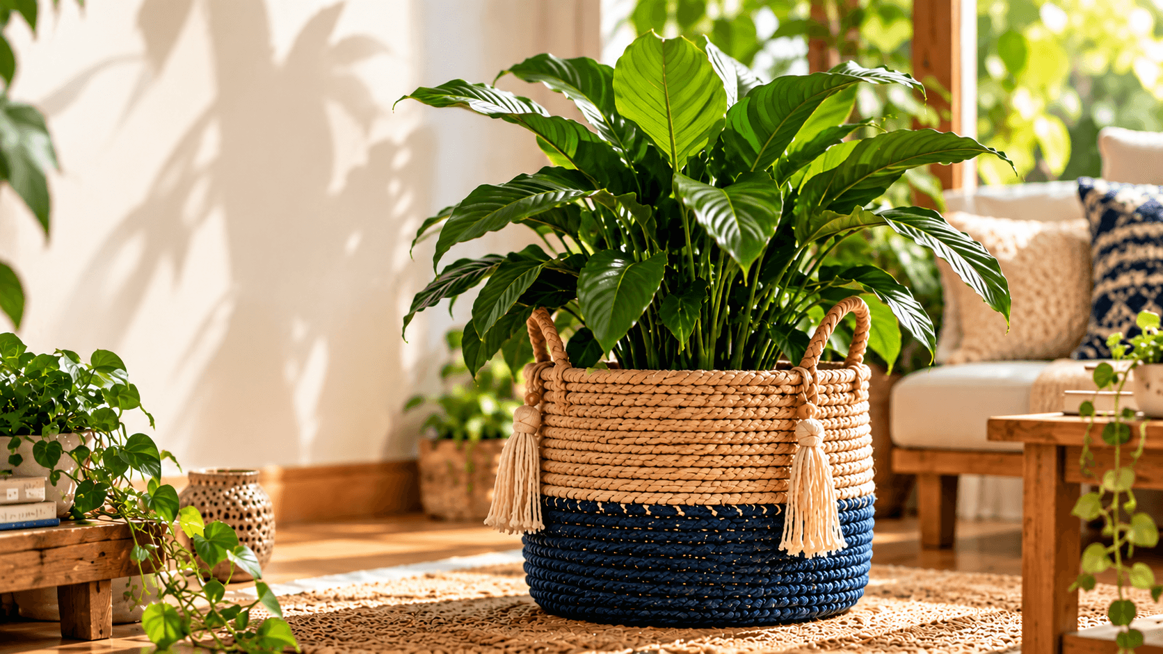 Cestos DIY: ideias criativas para organizar e decorar a casa Cesto cachepot artesanal para plantas